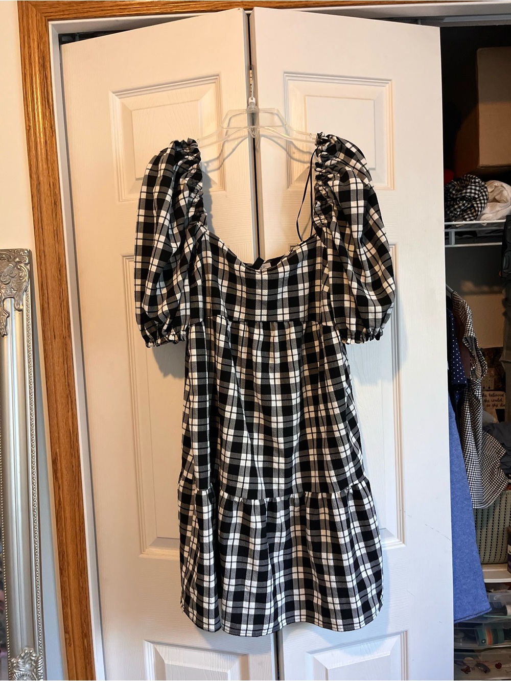 Plaid babydoll dress
